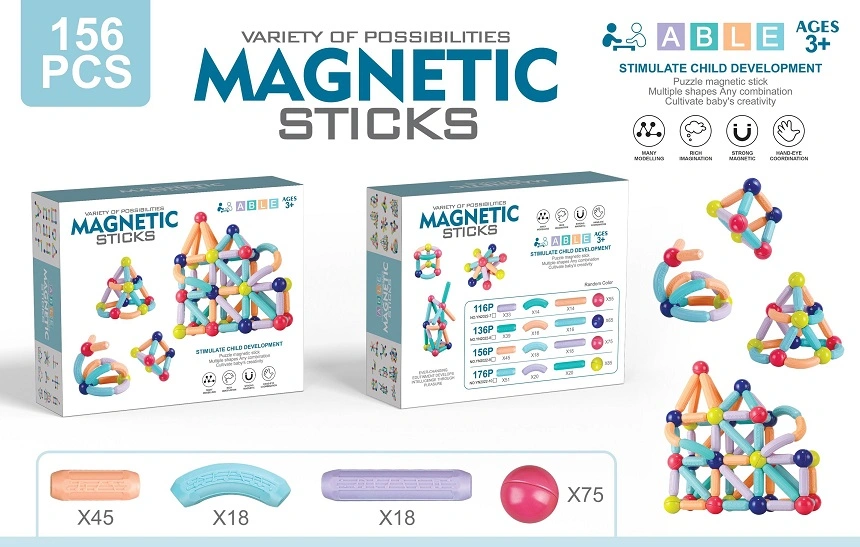 Wholesale/Supplier 3D Educational Construction Magnet Sticks Toys Jigsaw Puzzle Game Sets Magnetic Blocks Rods Toys