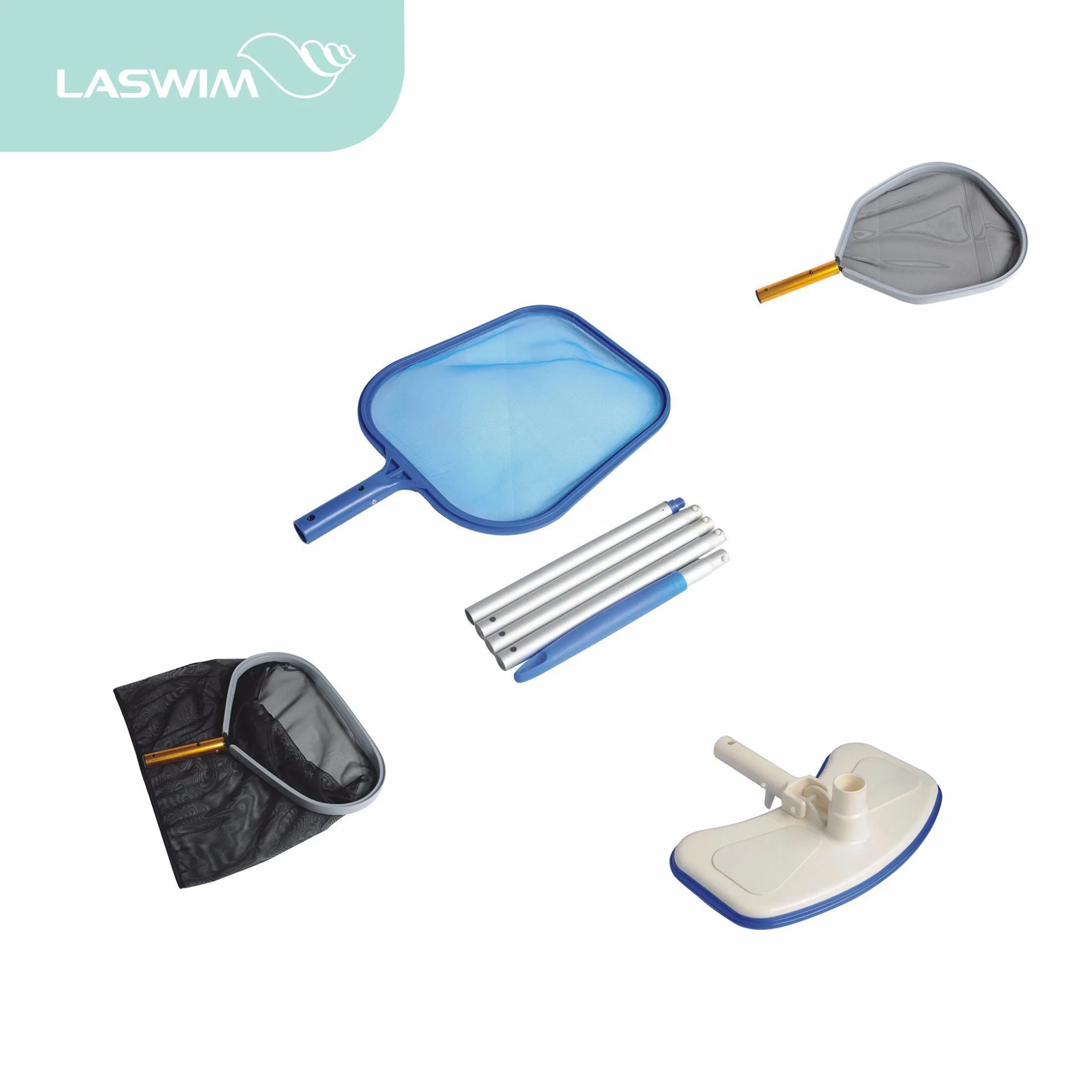 Laswim Factory Durable Pool Cleaning Accessories (Brush / Leaf rake / Vacuum head)