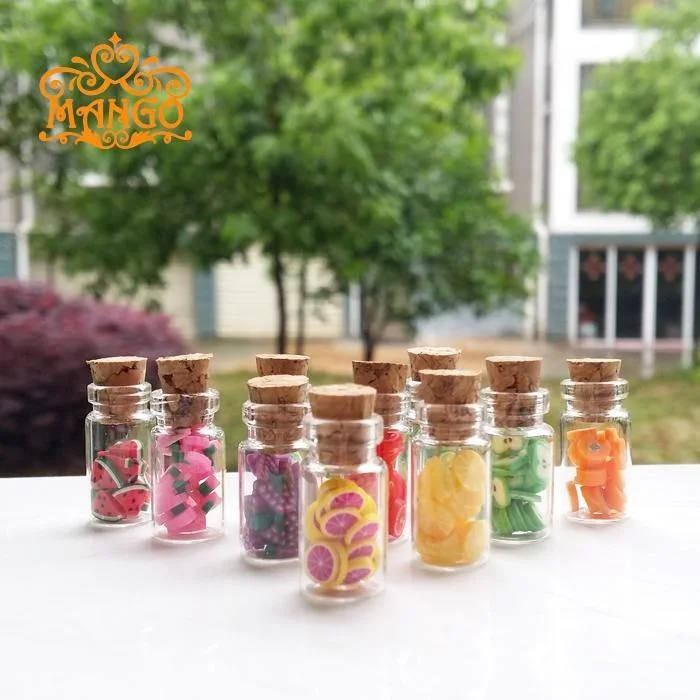 1: 12 Dollhouse Miniature Fruit Slices Storage Food Jar Glass Bottle