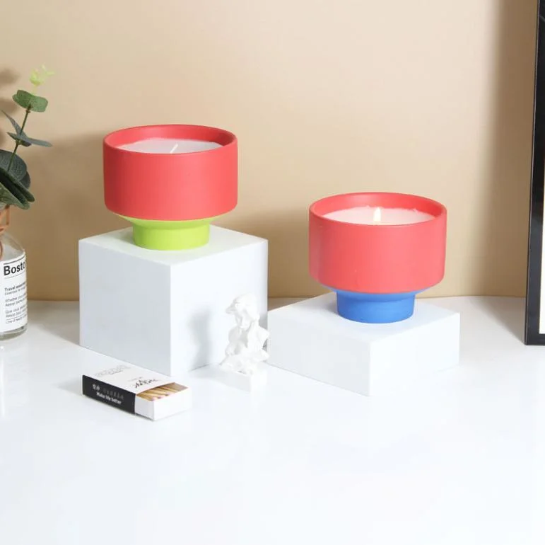 Modern Ceramic Candle Jar Home Decoration Ceramic Candle Holder Household Goods Ceramic Can Accept Custom Candle Containers