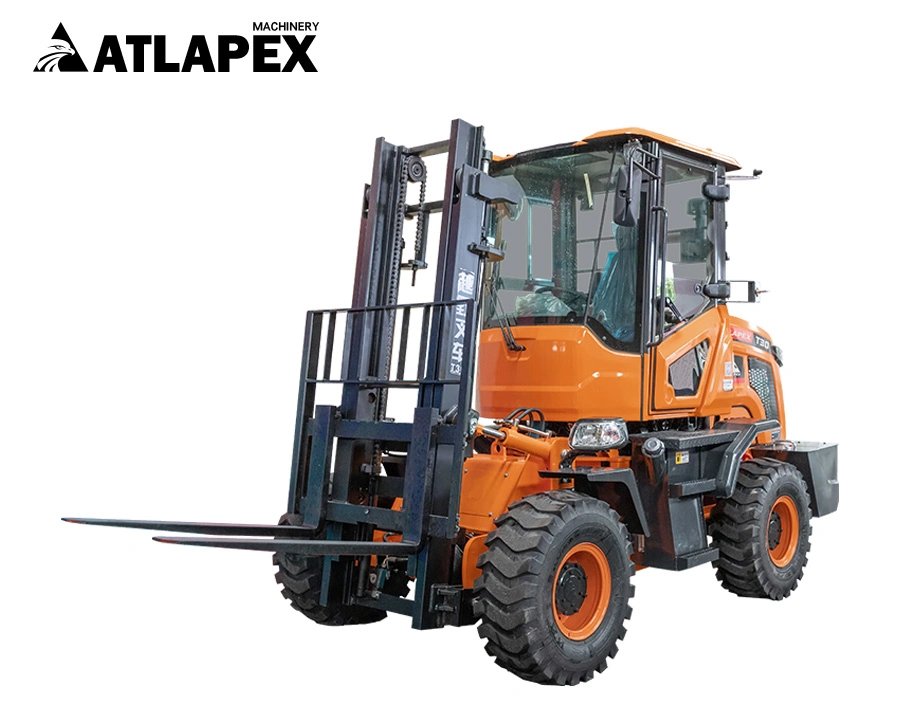 رافعة شوكية صناعية هيدروليكية تعمل بنظام Atlapex All Terrain Rough Diesel للطرق الوعرة