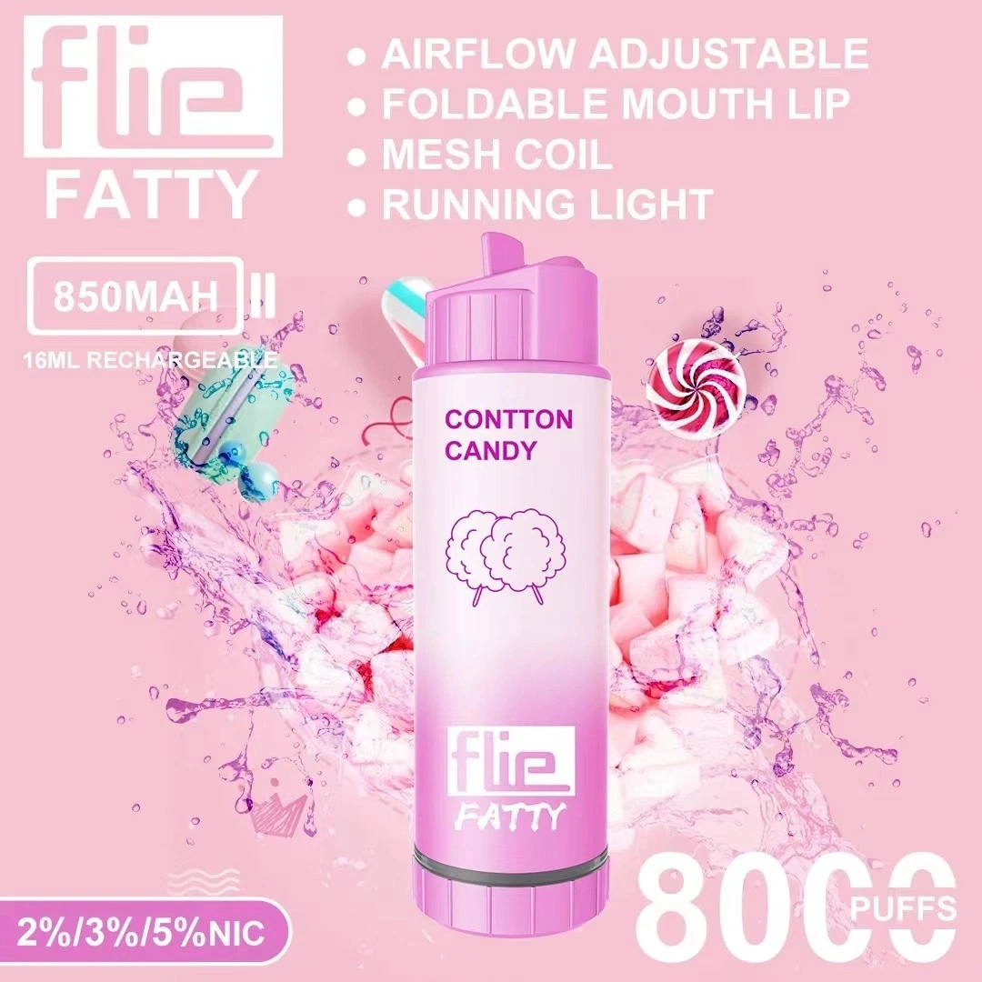 Auténtico Flie desechables grasos E cigarrillos 8000 inhalaciones Vape Pen 18ml Pre-Filled las vainas de la bobina de malla de 850mAh Batería Recargable vaporizadores