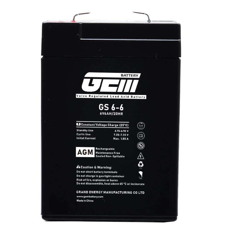 GEM 6V 6AH Rechargeable Lead acid AGM battery for Security/ Alarm/UPS System