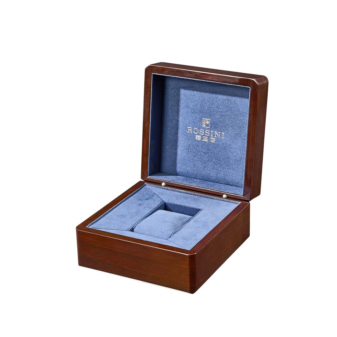 Diseño de lujo Matt Lacquer Square Caja de madera embalaje almacenamiento reloj Caso