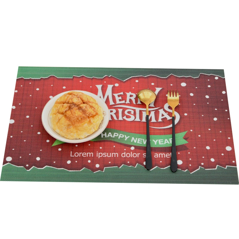 Christmas Custom Pattern Decoration Weave PVC 45*30 Cm Insulation Table Mats