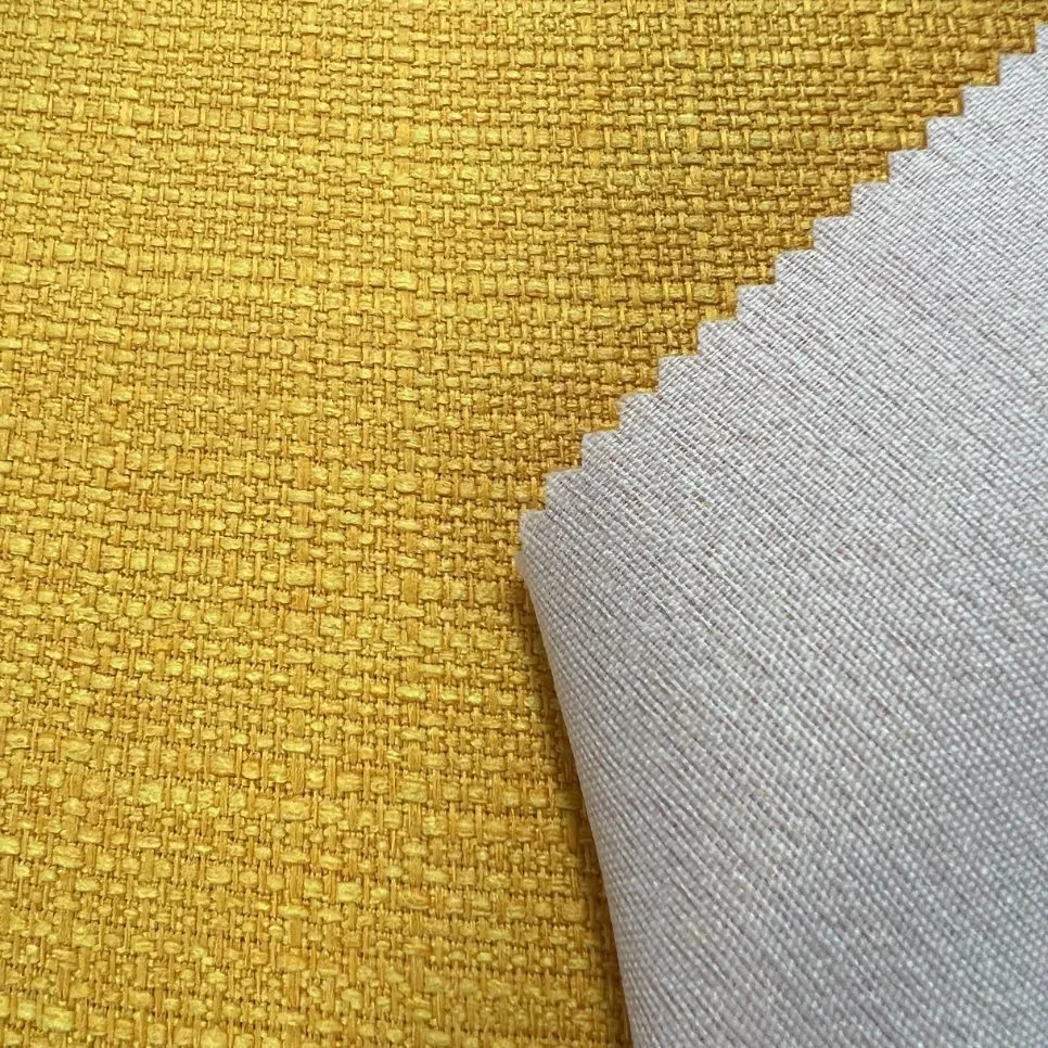 Tn Textile Polyester Thick Faux Linen Fabric for Upholstery and Sofa and Cushion