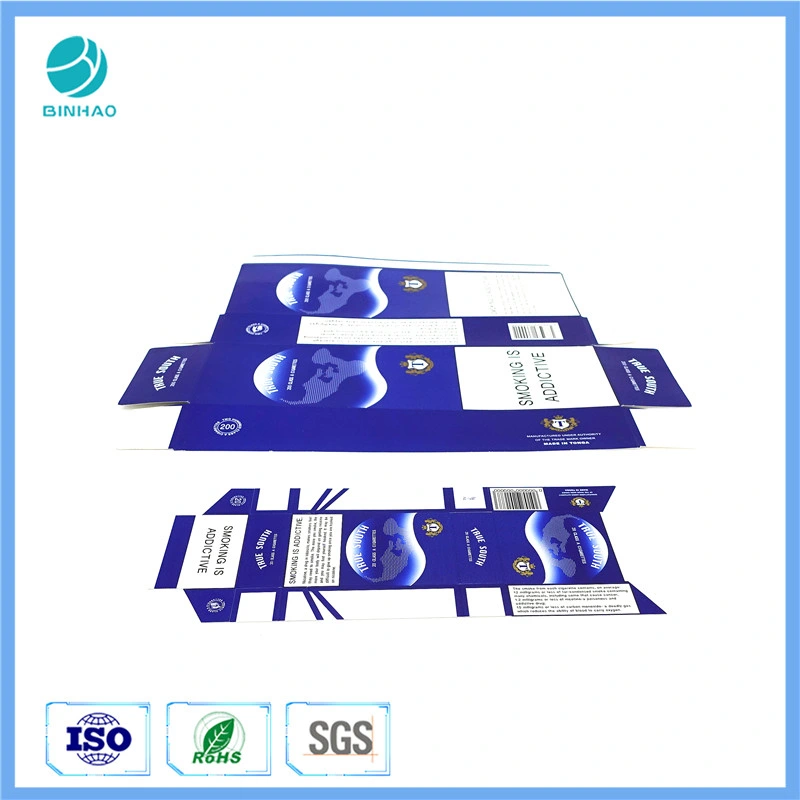 Impressão offset Azul Cor 225 g Hard Pack caixa de cigarros SBS Papel base