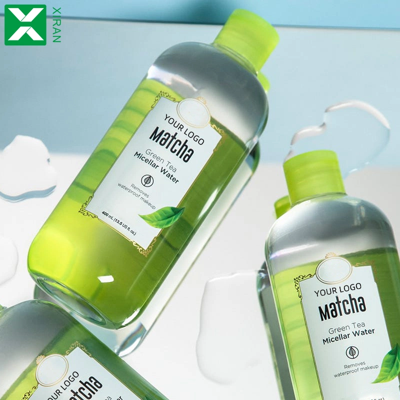 Перед лицом Private Label Логотип зеленого чая Matcha Micellar воды для снятия макияжа