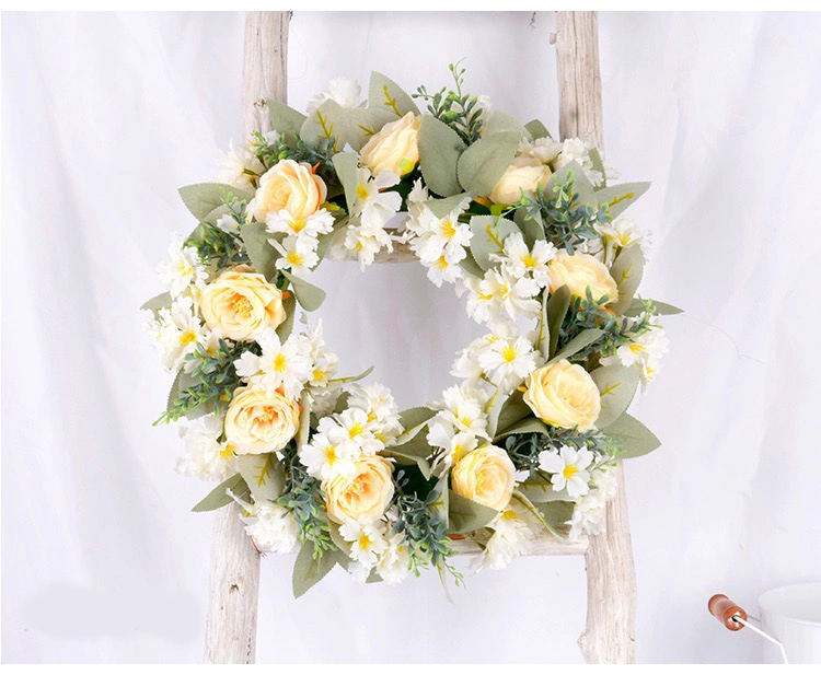 Amazon Hot Sales, couronnes de Noël, couronne de fleurs artificielles pour la fête de mariage de mur intérieur extérieur de porte avant