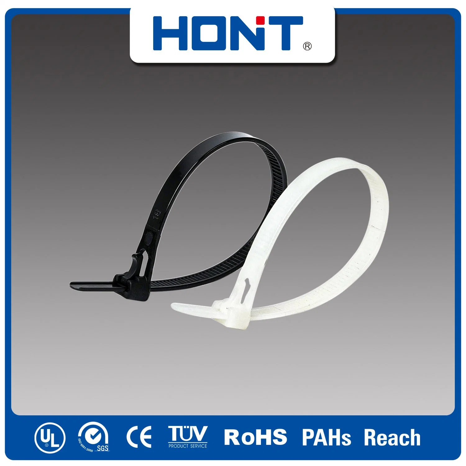 CE Approved UL Hont Plastic Bag + Sticker Exporting Carton/Tray Reusable Cable Ties