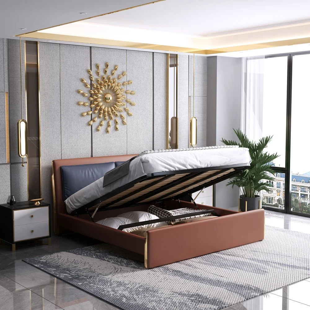 Hôtel design moderne Double King lit Queen size Chambre à coucher meubles fixés pour la vente