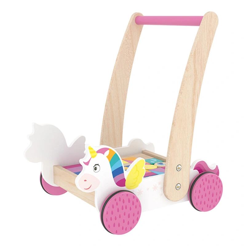 Bébé en bois bébé poussette jouet Walker activités d'apprentissage multifonction enfants 12 mois +