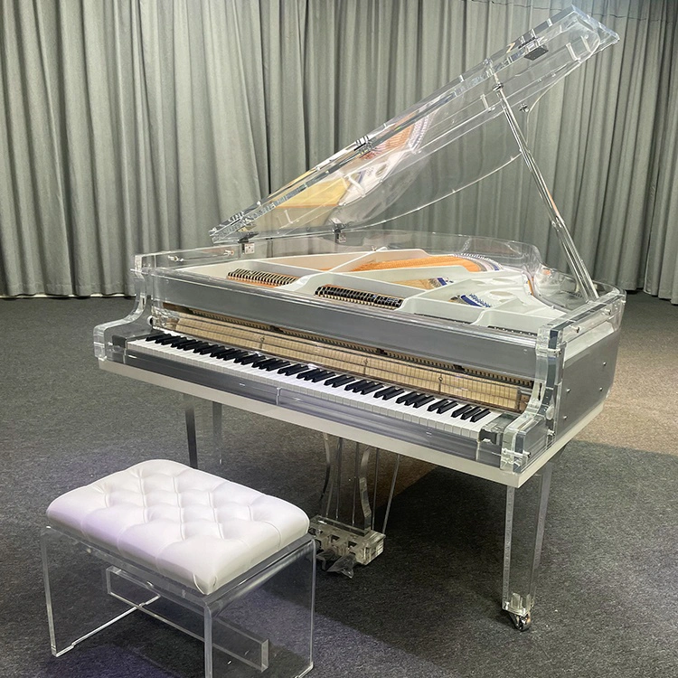 Mariage faveur musique Mécanique acrylique cristal Piano Glass Piano vertical Pianos acoustiques