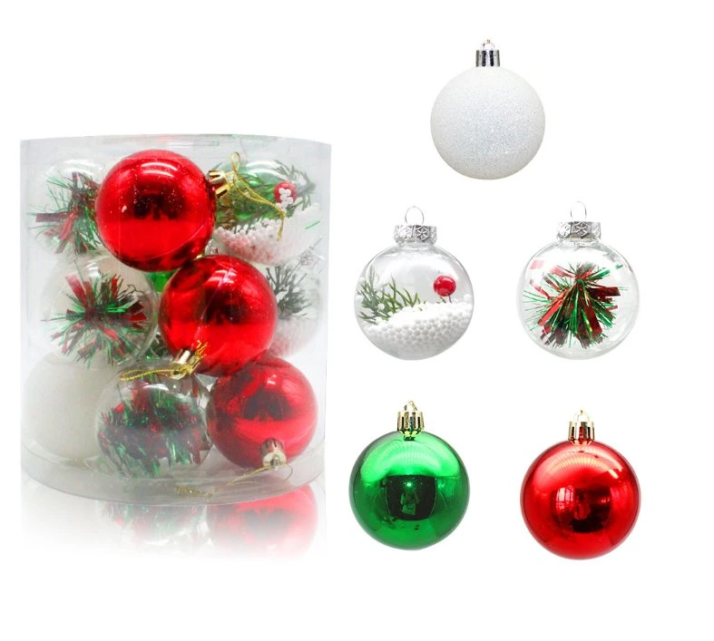 15 uds. de 6 cm conjunto de adornos de Navidad Bola de plástico de PVC inastillables Decoraciones