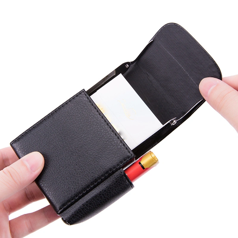 Ea223 Étui à cigarettes étanche avec briquet, support de protection, cachette en PU personnalisée, boîte de luxe à 20 couvercles rabattables en métal portable, marque personnalisée en cuir rose, étui à cigarettes.