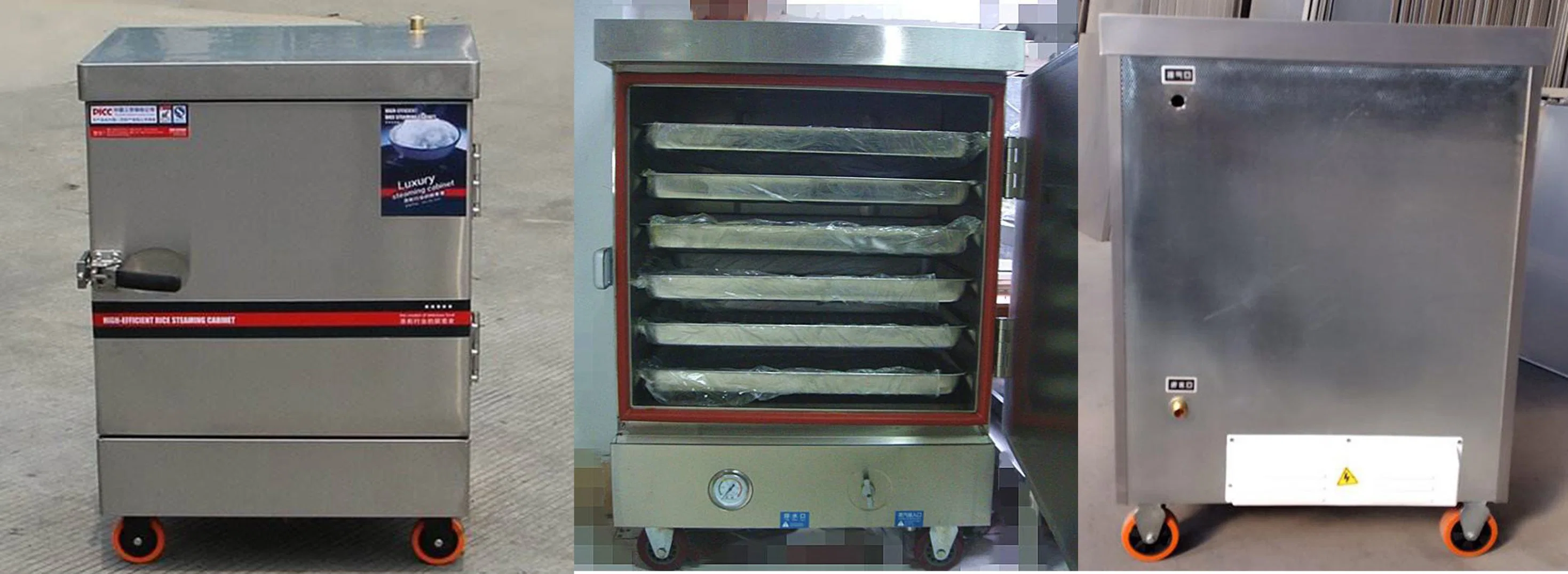 Stainless Steel Intelligent Timing Electric Steam Heated Rice Steamer Cart Steamers Cabinet