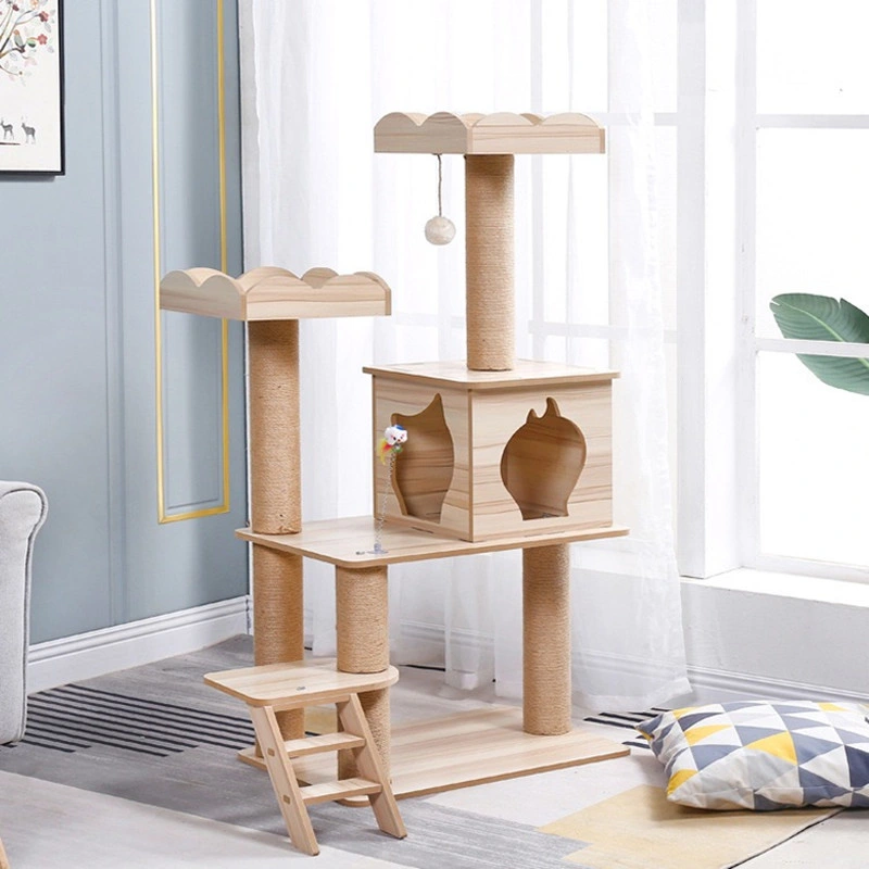 Climbing Space Capsule with Nest Wooden Frame Pet Supplies Shelf Integrated Multi-Layer Cat Climbing Frame Large Cat Tree for Sale