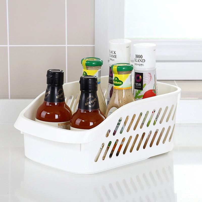 Hollow Design PP Storage Bin for Vegetable Food Drinks Seasoning Multi-Use Plastic Storage Basket with Wheels