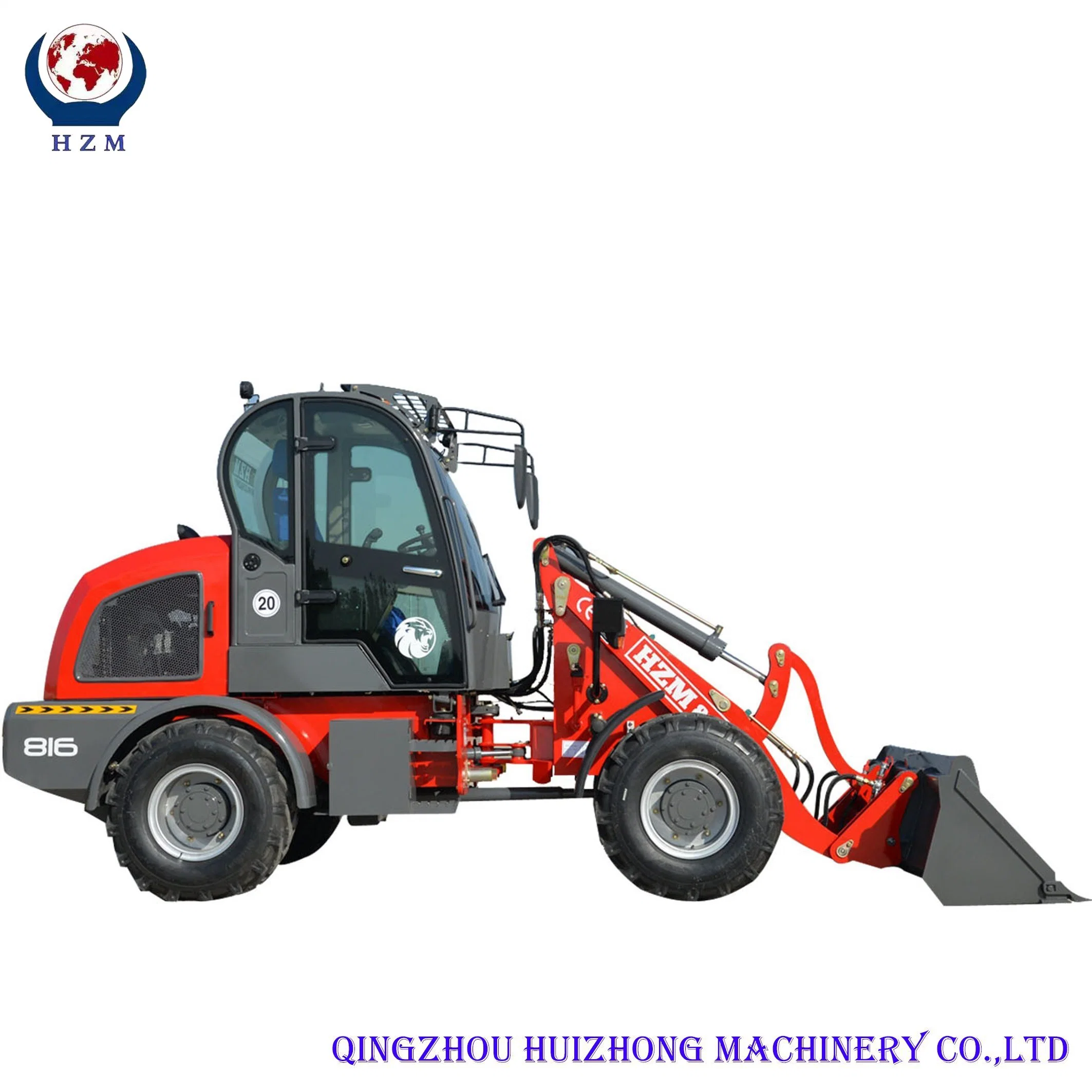 China Supplier Hzm Compact/Articulated/Multifunctional with CE/Euro 5 Engine Bucket/Fork/Attachments/Cab/Rops/Roll Bar 816 Mini Loader for Sales/Garden