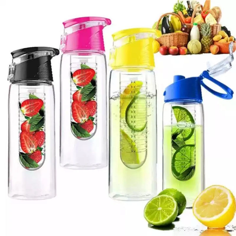 Sport Zitronensaft Flasche Portable Obst Infusing Infuser Wasserflasche Klappdeckel Küchentisch Camping Reisetaschen