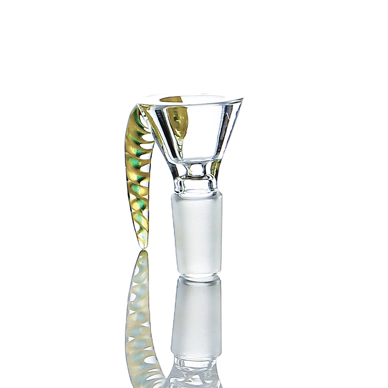 Glass Smoking Accessories Sheep Horn Screw Thread Transparent Glass Bowl Pot