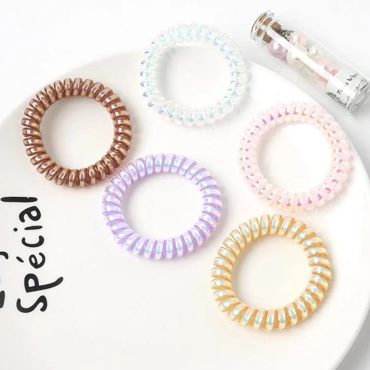 Wholesale/Supplier Korean Fluorescent Color Telephone Cord Hair Ring Hair Ties Rubber Band