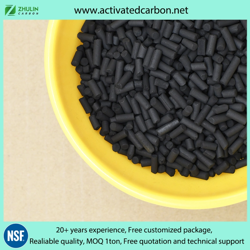 Popular Products High Iodine Value 950mg. G 4mm Pellet Activated Carbon for Air Purification