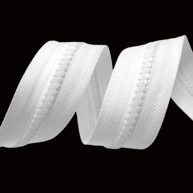 Custom 3# Garment Sewing Accessories White Stripe Plastic Zipper Teeth Nylon Zipper