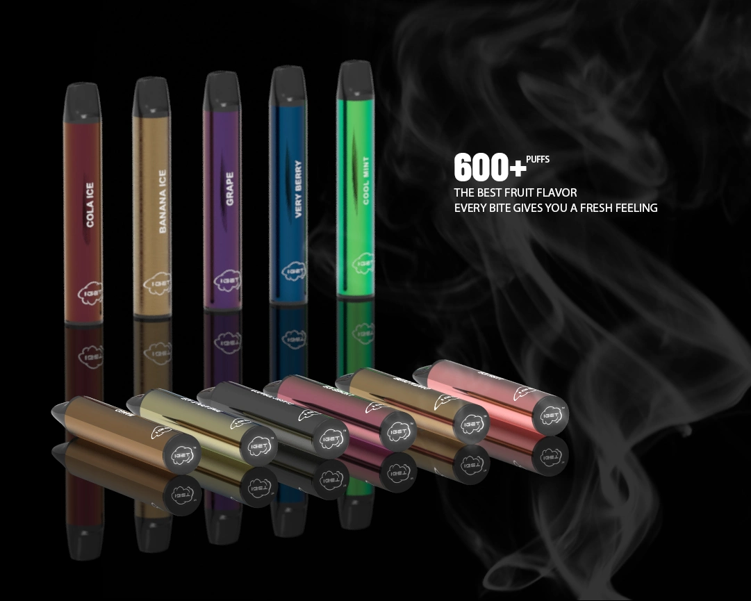 New Style 6% Nicotine Electric Vape Pens 2.4ml Oil Capacity 400mAh Flat Colorful Iget Shion Disposable Electronic Cigarette