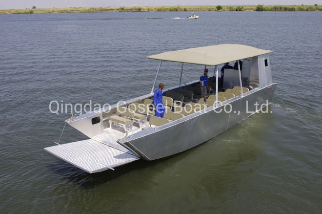 Barco de passageiros para turismo, táxi aquático de alumínio, barco de pesca, embarcação de desembarque.