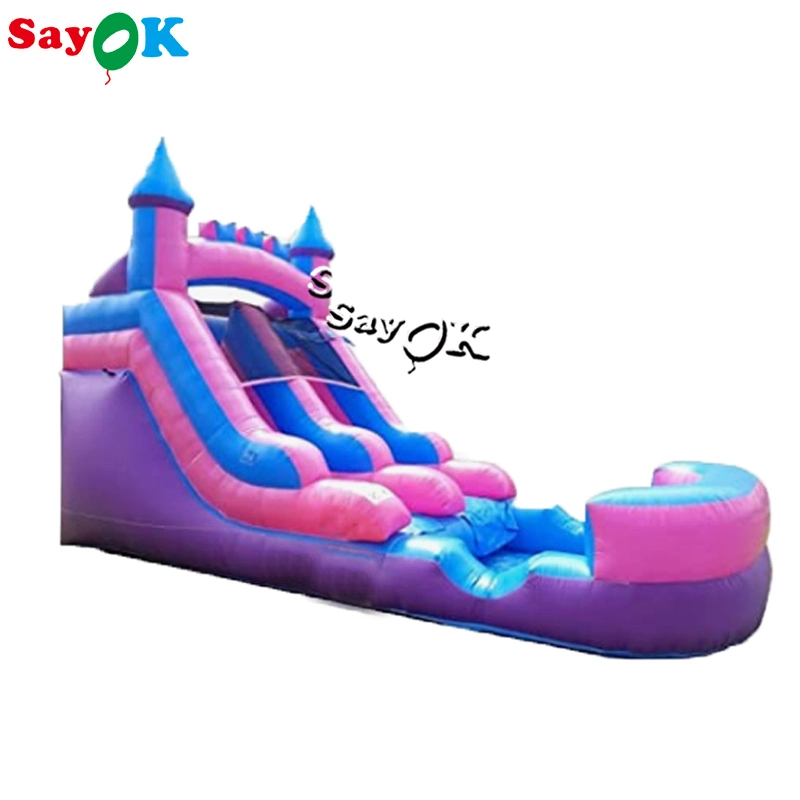 Kids Inflatable Water Slides Backyard Inflatable Slide for Summer Fun - Rainbow Slide with Pool