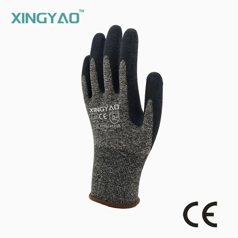 FactoryShop En388 Anti Cut Resistant ANSI A5 Hppe Liner Grip Nitrile Sandy Palm Coated Cutting Work Safety Working Labor Industrial Gloves