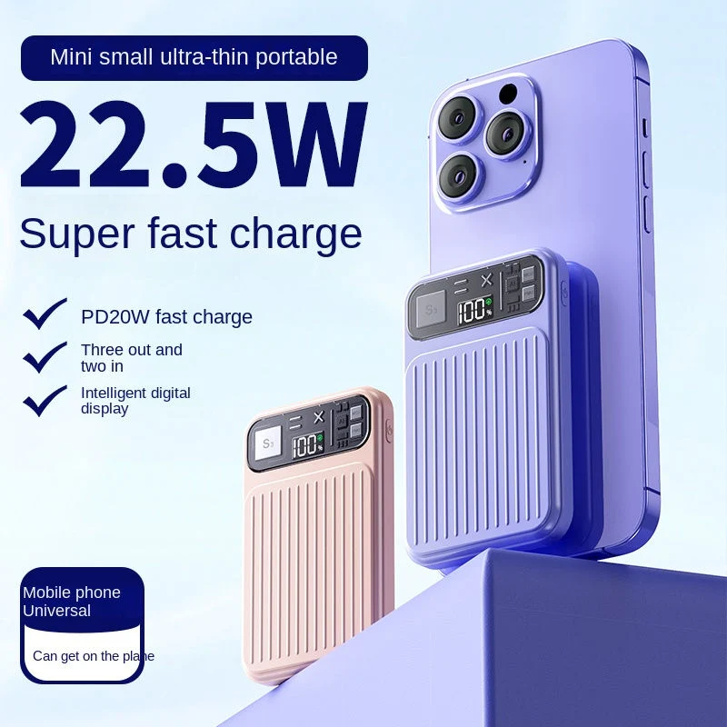 Pd 22.5W Powerbank 10000 mAh Portable Charger Ultra Thin Fast Charging Haute Inalambrico for Phone Power Bank 10000mAh