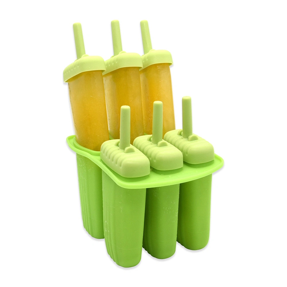 Reusable Easy Release BPA Free 6 Cavities Silicone Ice Popsicle Pop Maker Mold