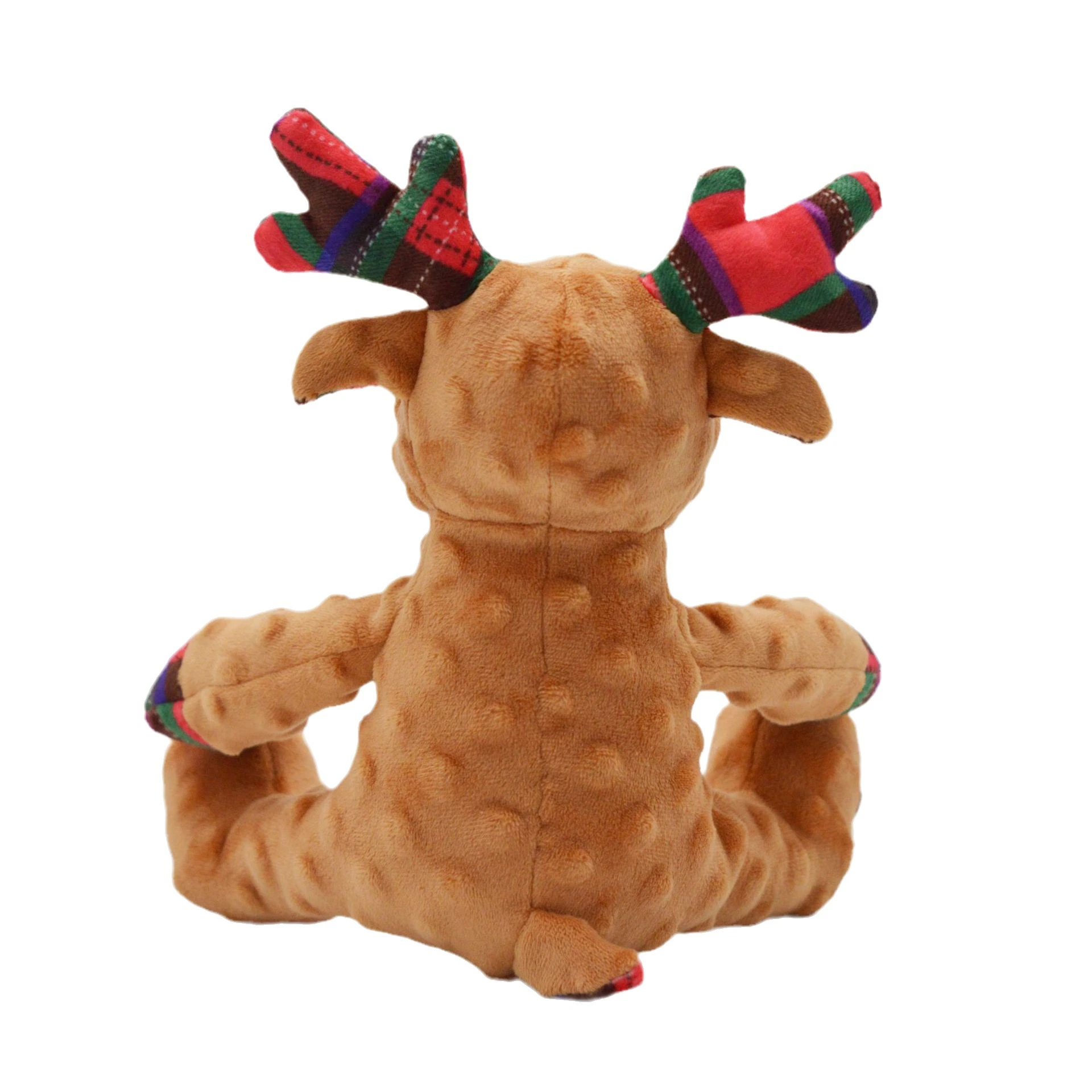 Nouveau jouet à mâcher pour animaux de compagnie pour Noël, jouet en peluche personnalisé avec un élan et un couineur.