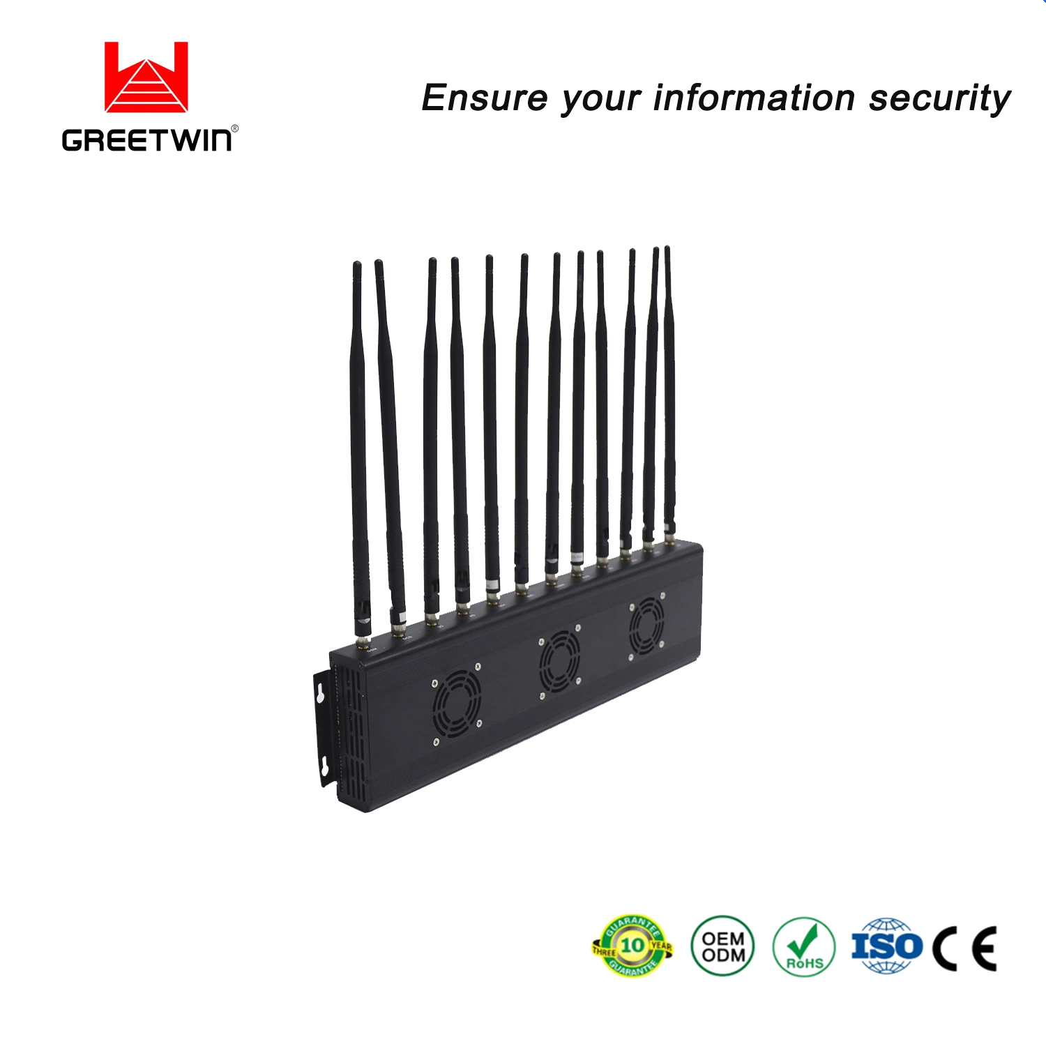 12 Kanäle High Power Desktop Mobile Phone WiFi 3G 4G 5G Netzwerk Signal Blocker Wide Coverage Handy Jammer