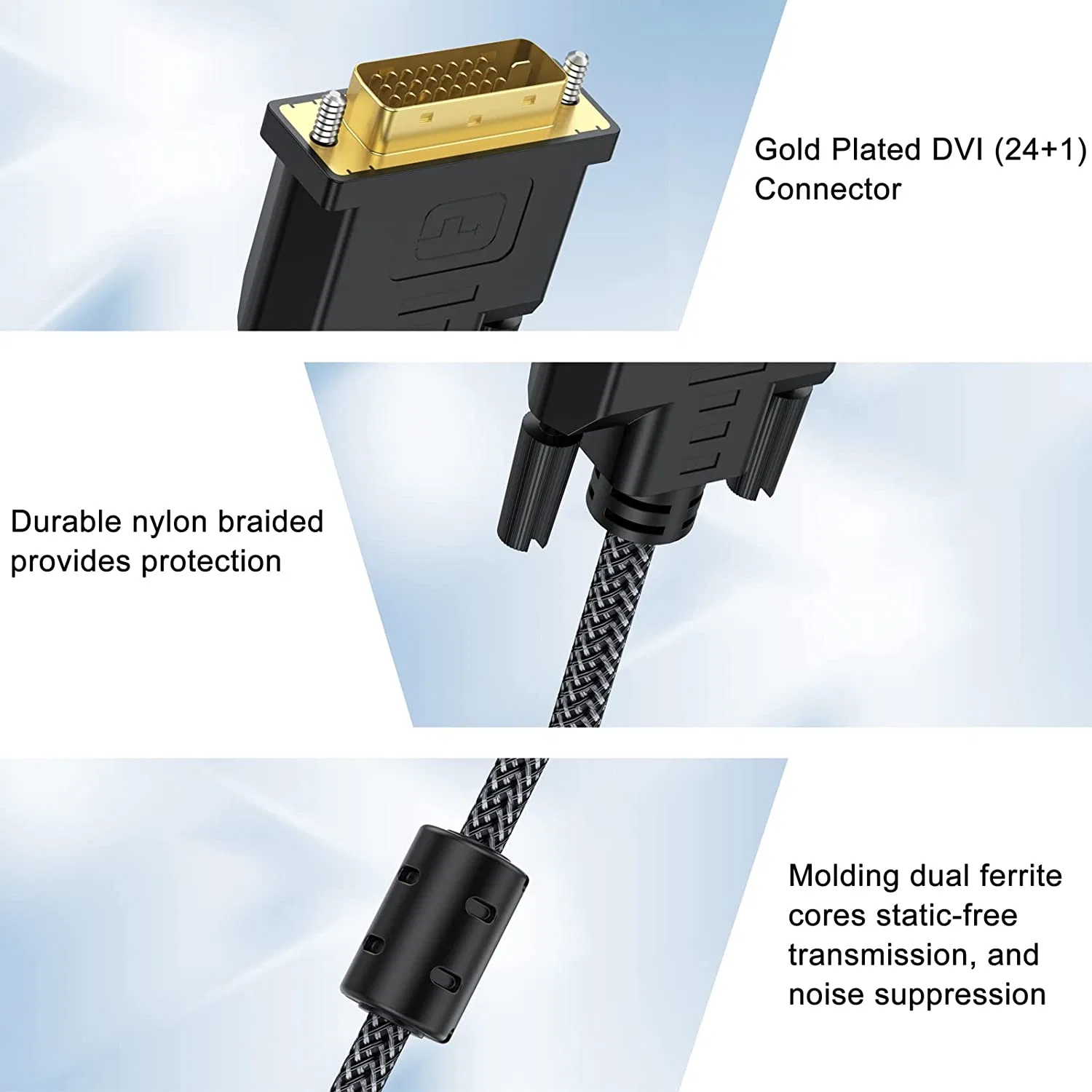 Displayport (DP) to DVI Adapter, Gold-Plated Display Port to DVI-D Adapter (Male to Female) Compatible with Computer