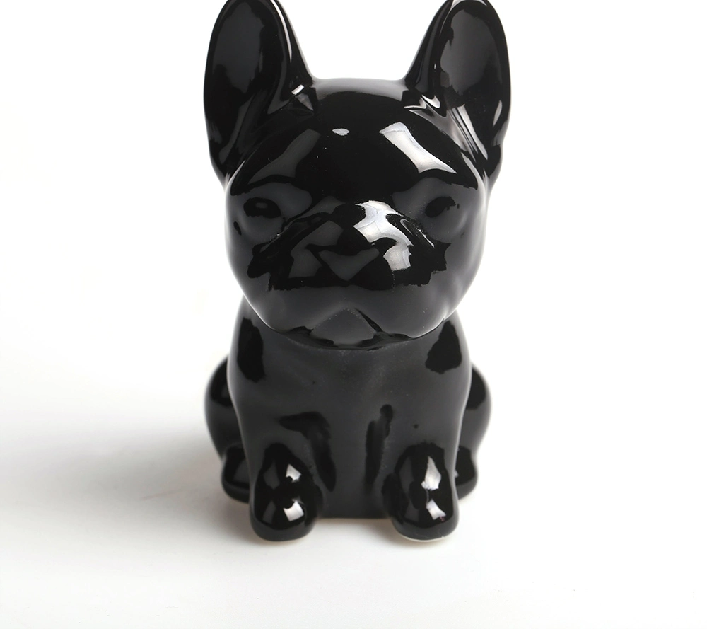 Moderno de cerâmica colorida decorativa Bonitinha Sentado Frenchie Bulldog Estátua Puppy Angel Dog