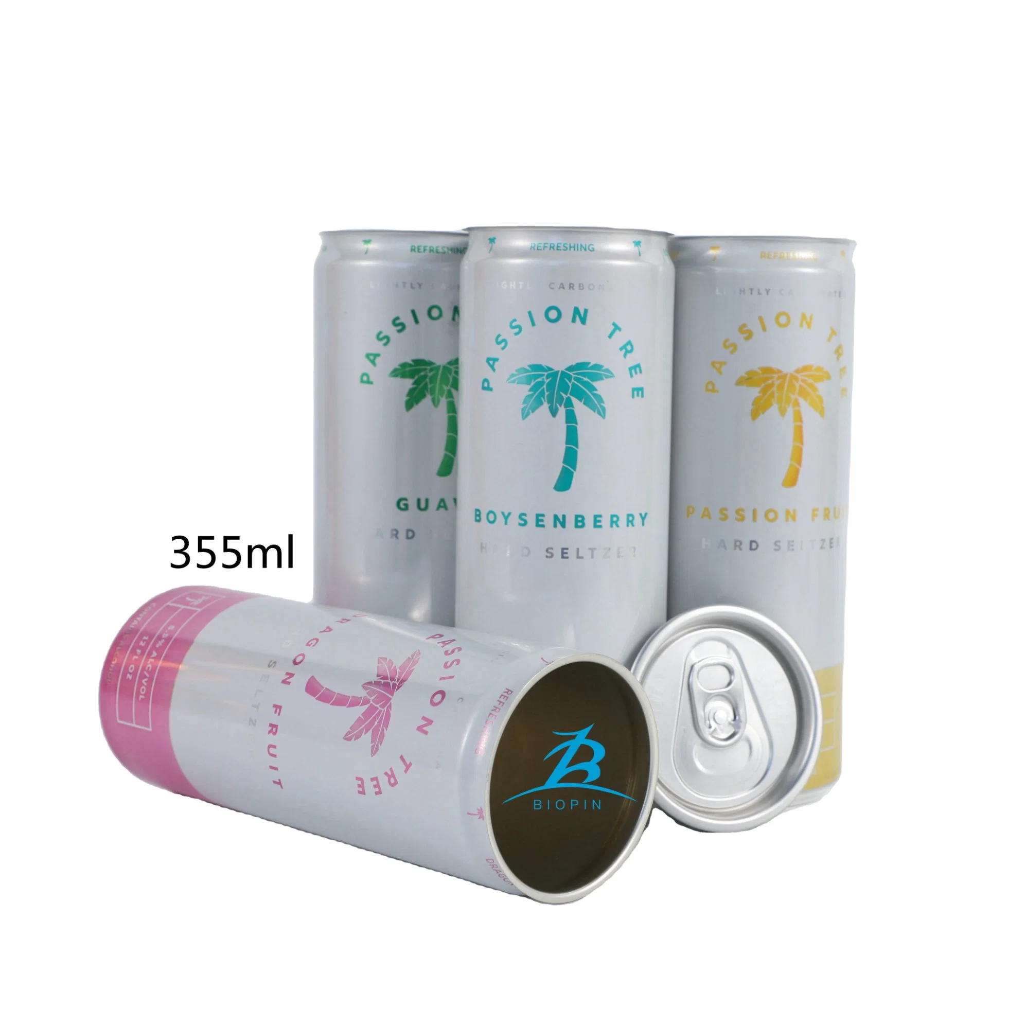 12oz / 355ml Sleek Aluminum Can and Lid for Hard Seltzer Packaging