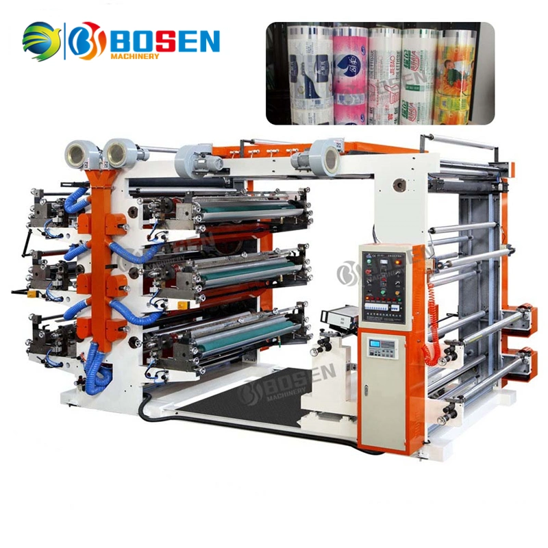 Bsyt Modell Automatik 2 4 6 8 Farben Lofo Kunststoff Beutel Flexodruckmaschine für Kunststoff