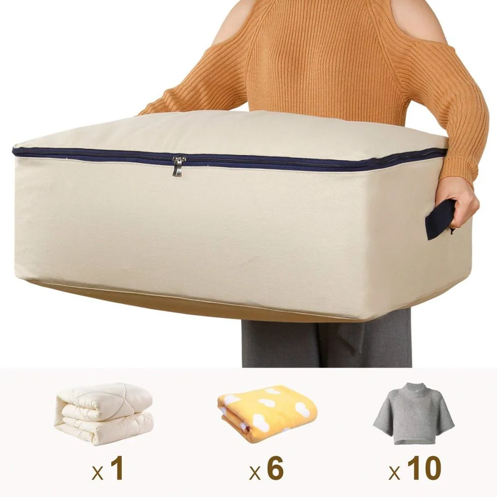 Cotton Canvas 100L Large Foldable Underbed Storage Bags