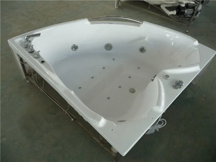 CE Acrylic Corner Bath Tub Double Size SPA Bubble Whirlpool Massage Bathtubs
