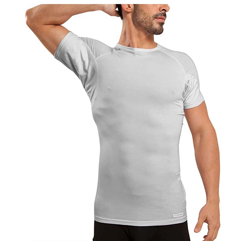 Custom Sweat Defense Undershirt Crew Neck Underarm Sweatproof Micromodal Tshirt