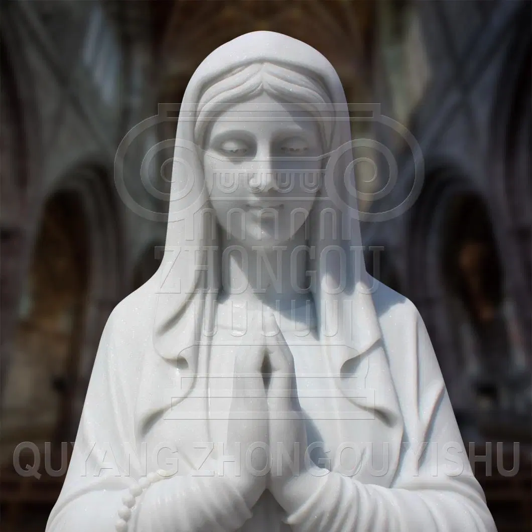 Marble Stone Religious Sculpture for Garden Decoration, St Mary Statue