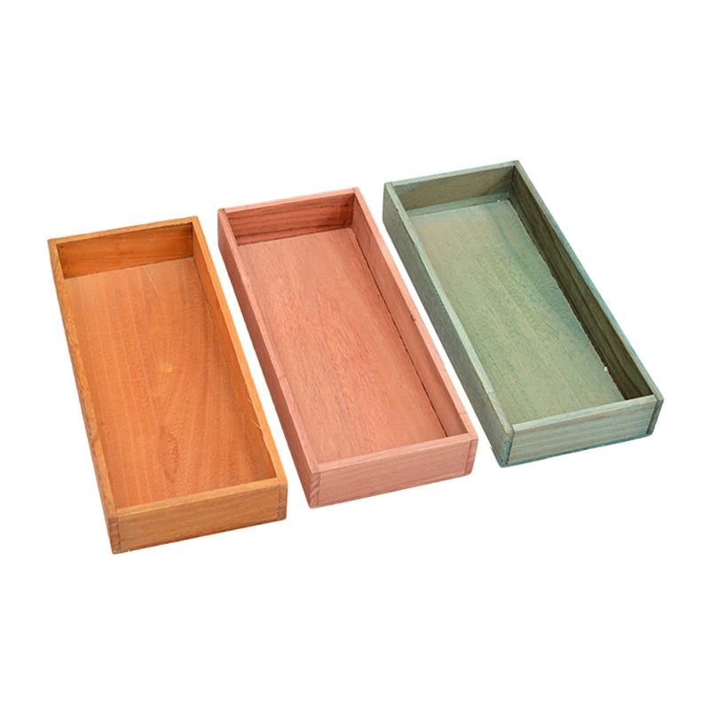 Caja de madera rústica Organizador contenedor Caja de Artesanía Tesoro Decorativo Cajas para decoración de mesa de hogar