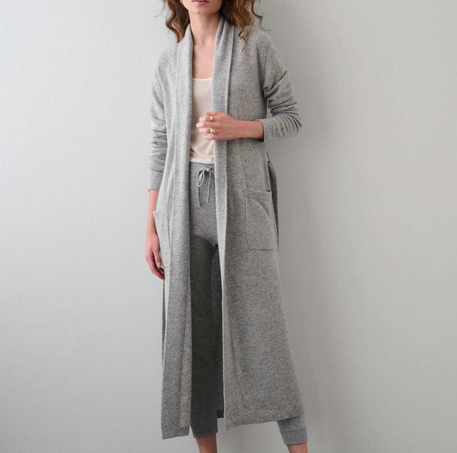 100% Cashmere Knitted Ladies Fashion Dresses Night Robe Gown Apparel