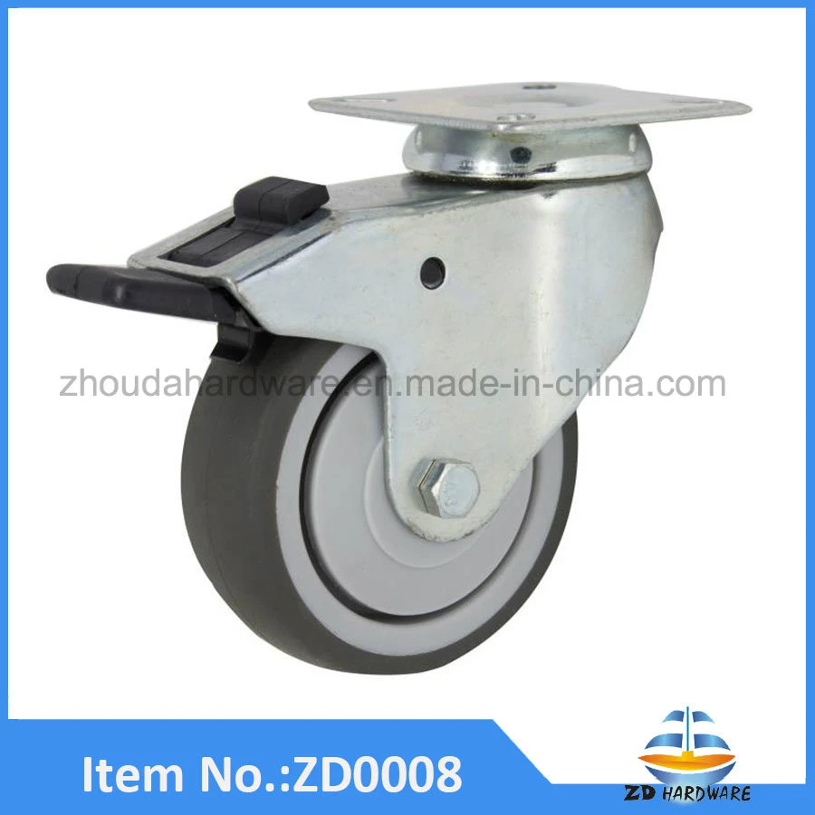 40mm TPR Castor Wheel Medical Caster Furniture Roller with Brake