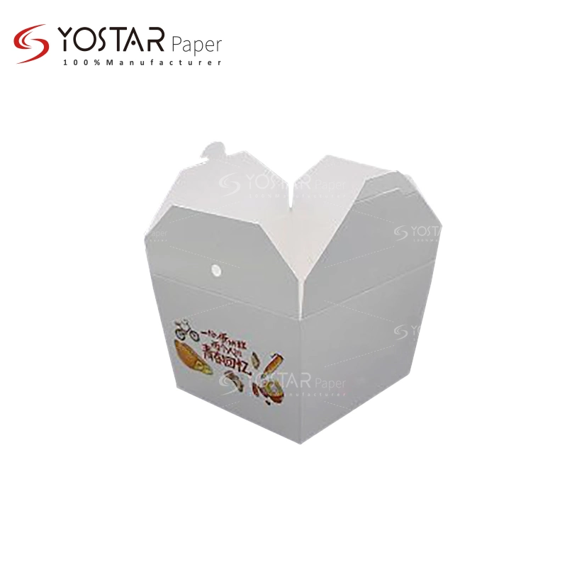 Customized Foldable Take Away Fried Chicken White Cardboard Paper Box with Compostable