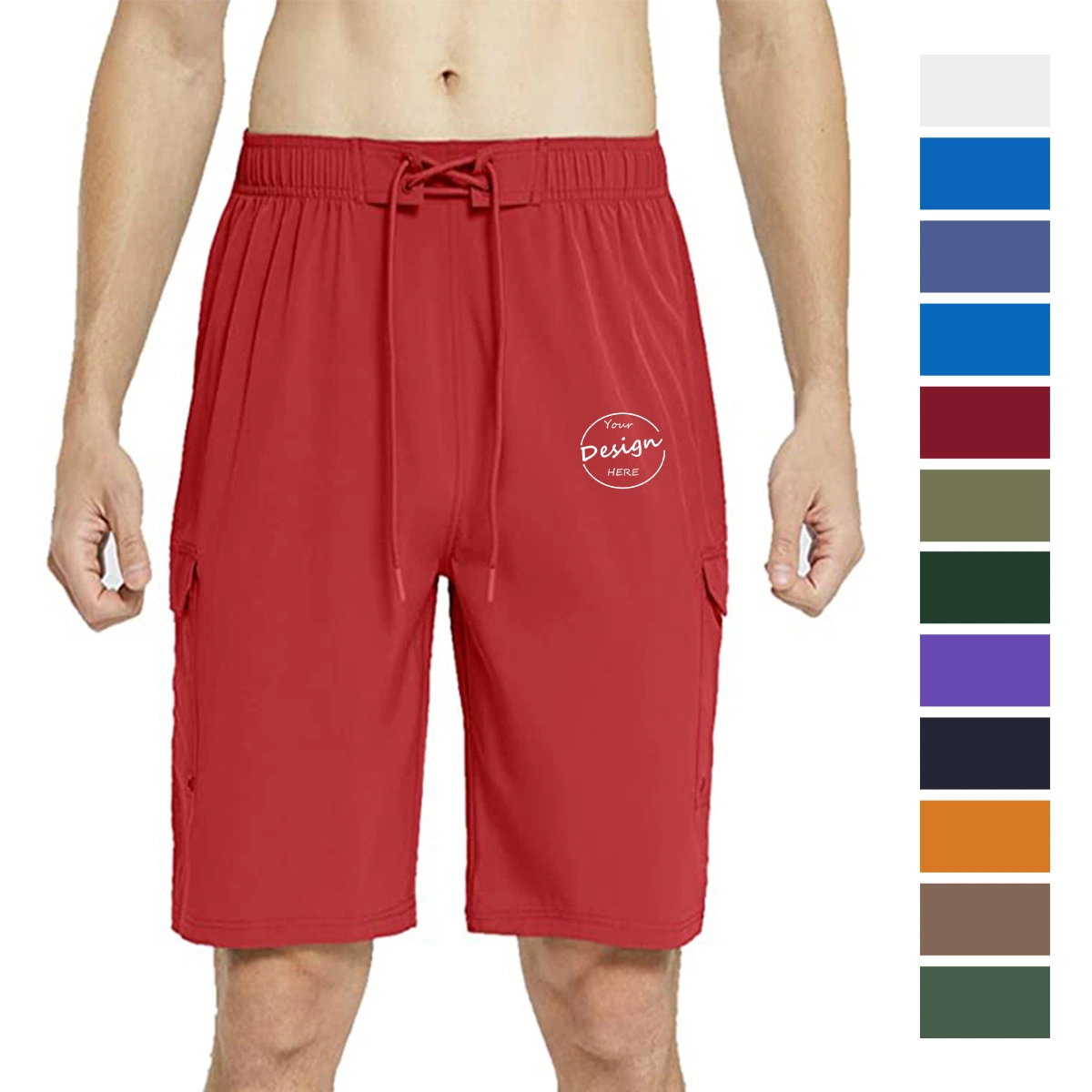 OEM High Quality Custom Breathable Quick Dry Sport Gym Cargo Short Men Custom Logo Screen Print Short for Men