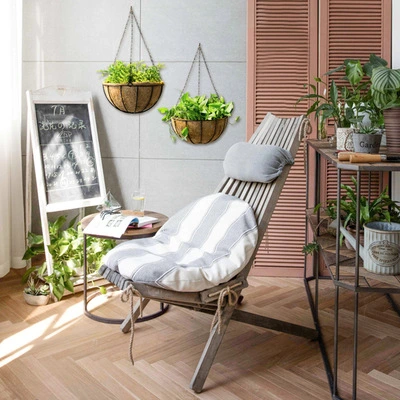 Factory Steel Wire Hanging Basket with Coconut Fibre